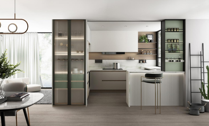 欧铂尼雪莱系列橱柜 打造现代潮流厨房空间|整体家居、门墙、静音门